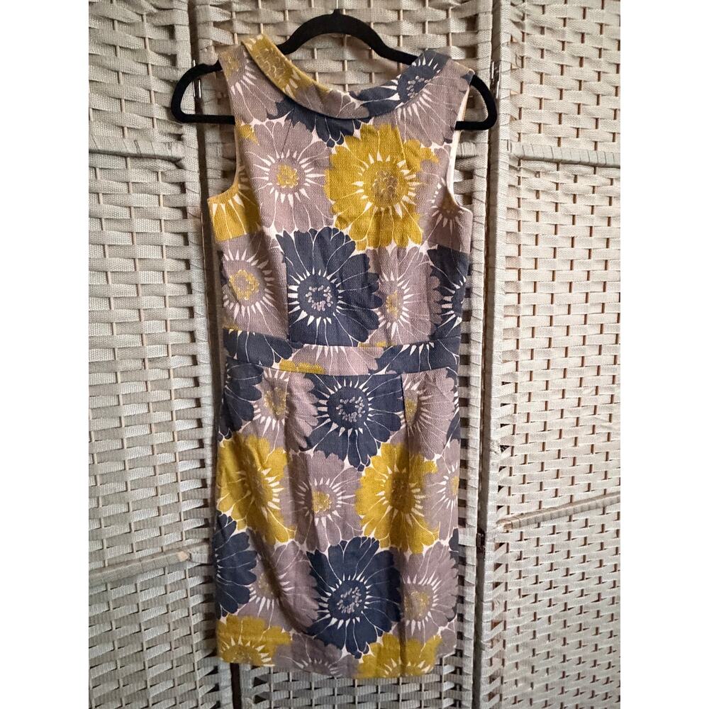Boden Retro Inspired Shift Dress Multicolor Small Fully Lined Boat Neck Collar